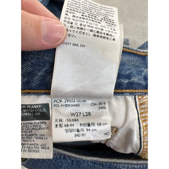 Levi’s Skinny 501 Original Destructed Blue Denim Jean Women's 27 Capsule Summer - Picture 9 of 11